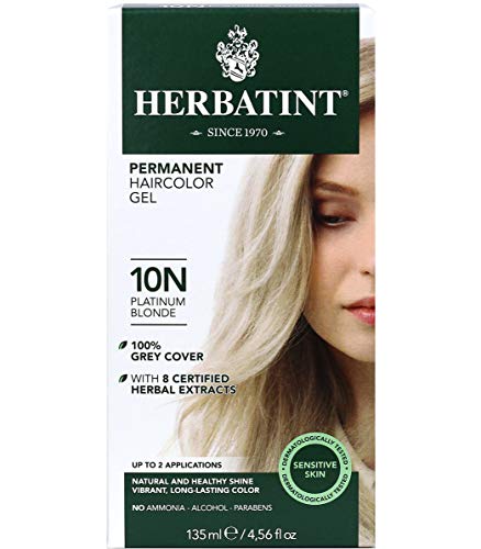 Herbatint Permanent Haircolor Gel, 10N Platinum Blonde, 4.56 Ounce