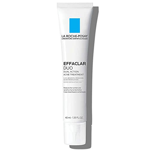 La Roche-Posay Effaclar Duo Dual Action Acne Treatment Cream with Benzoyl Peroxide and LHAs to Reduce Acne and Blemishes, Fragrance Free