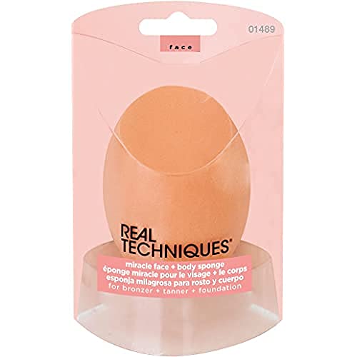 Real Techniques Miracle Body Complexion Sponge, Ideal for Highlighters, Bronzers & Precise Makeup Application, Cruelty and Streak Free, Orange