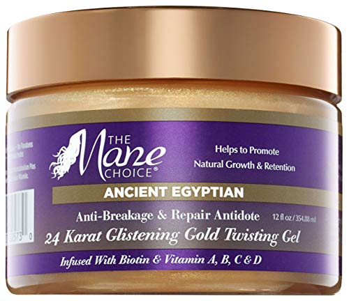 THE MANE CHOICE Ancient Egyptian 24 Karat Gold Twisting Gel - Anti-Breakage & Repair Antidote Gel For Dry and Damaged Hair (12 Ounces / 350 Milliliters)